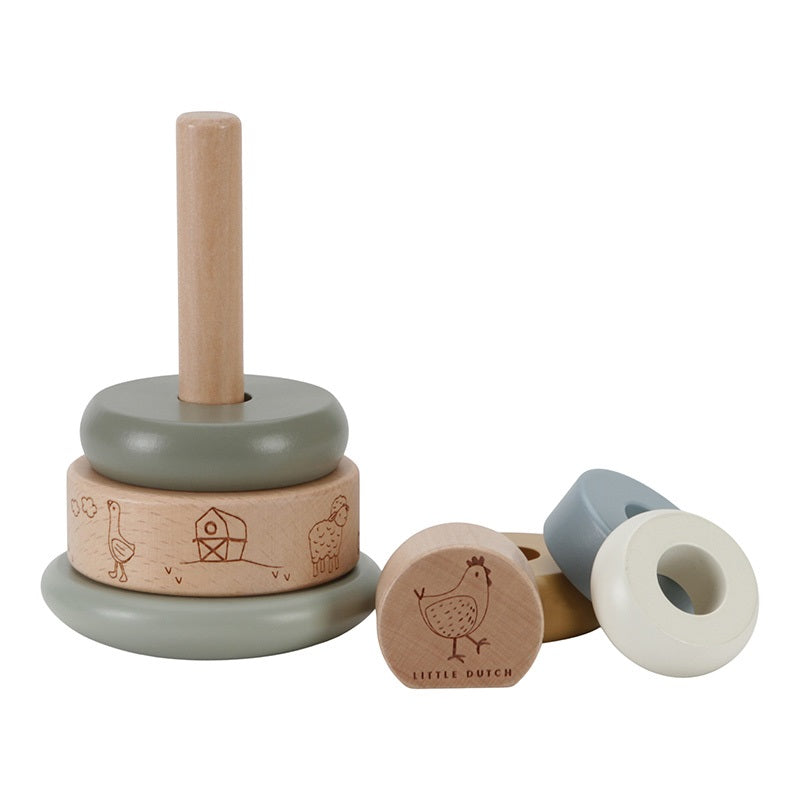 Little Farm Stacking Tower - Christening | Little Dutch