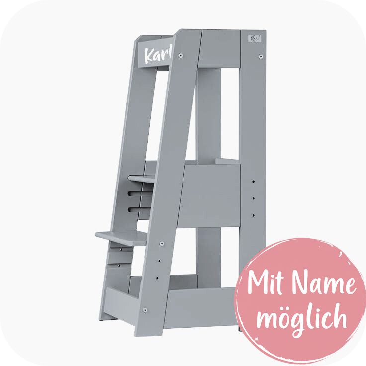 Learning tower Felix - Learning Tower - Stormy Gray | Tissi® by Schmatzepuffer® "personalized"