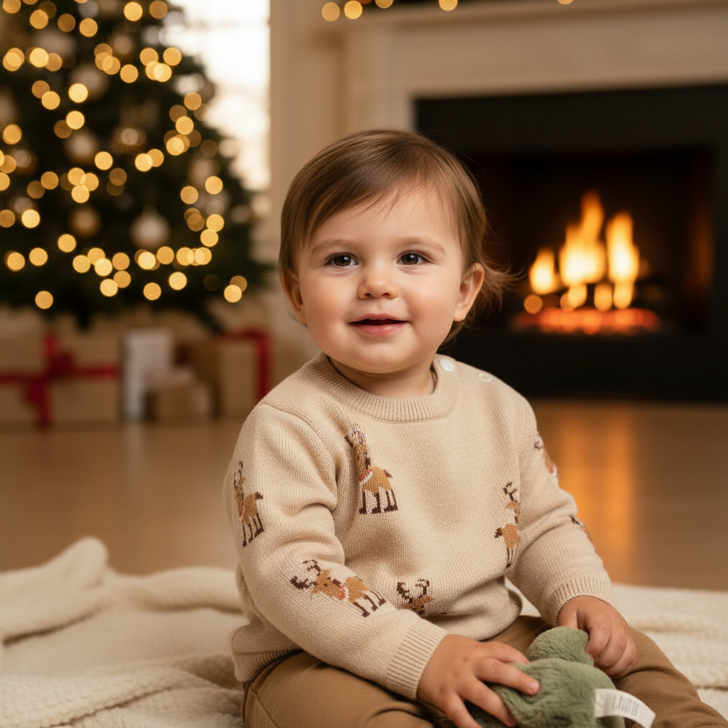 Knitted Reindeer Christmas Sweater | Little Dutch