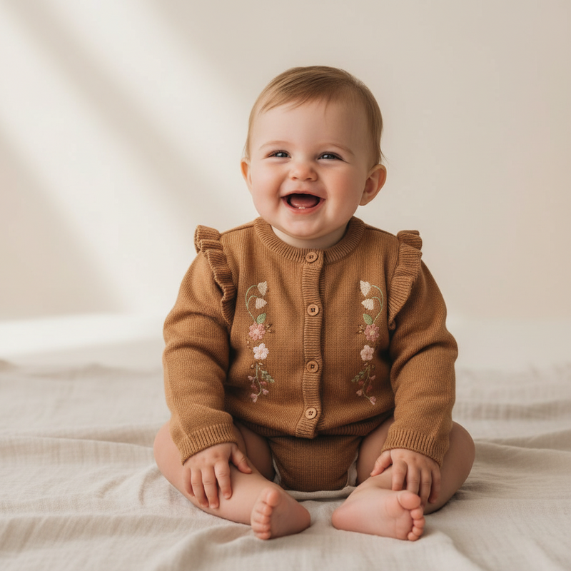 Strickjacke Braun - Little Farm | Little Dutch