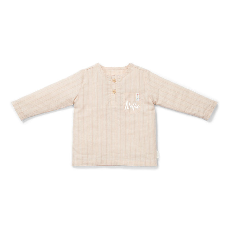 Langarmshirt Sand Stripes – Kinder Shirt im Leinen-Look