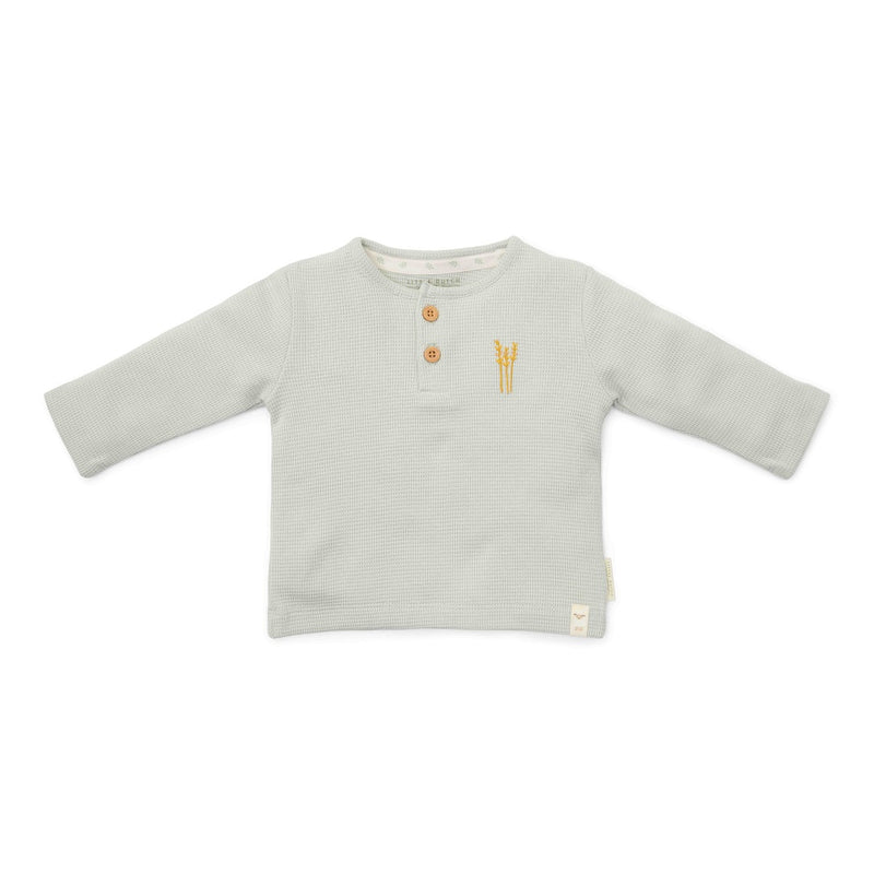 T-shirt langärmlich Waffle Soft Green – Little Farm | Little Dutch