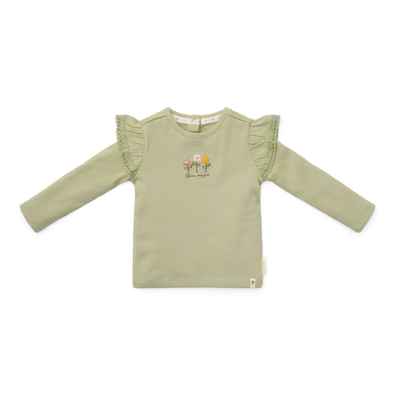 T-shirt manches longues vert - 74 - Little Farm | Little Dutch