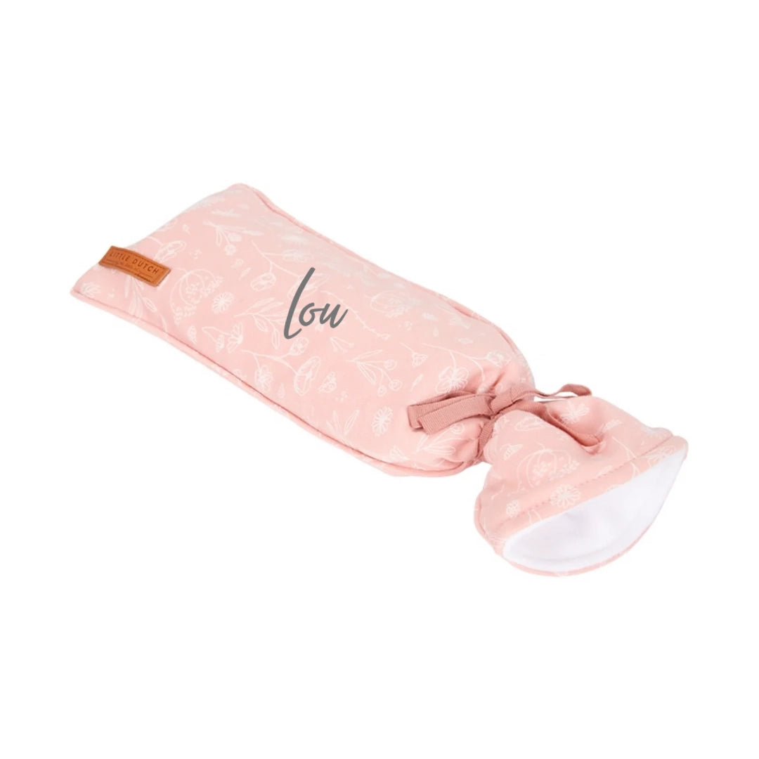 Hot Water Bottle Cover Wild Flowers Pink | Little Dutch