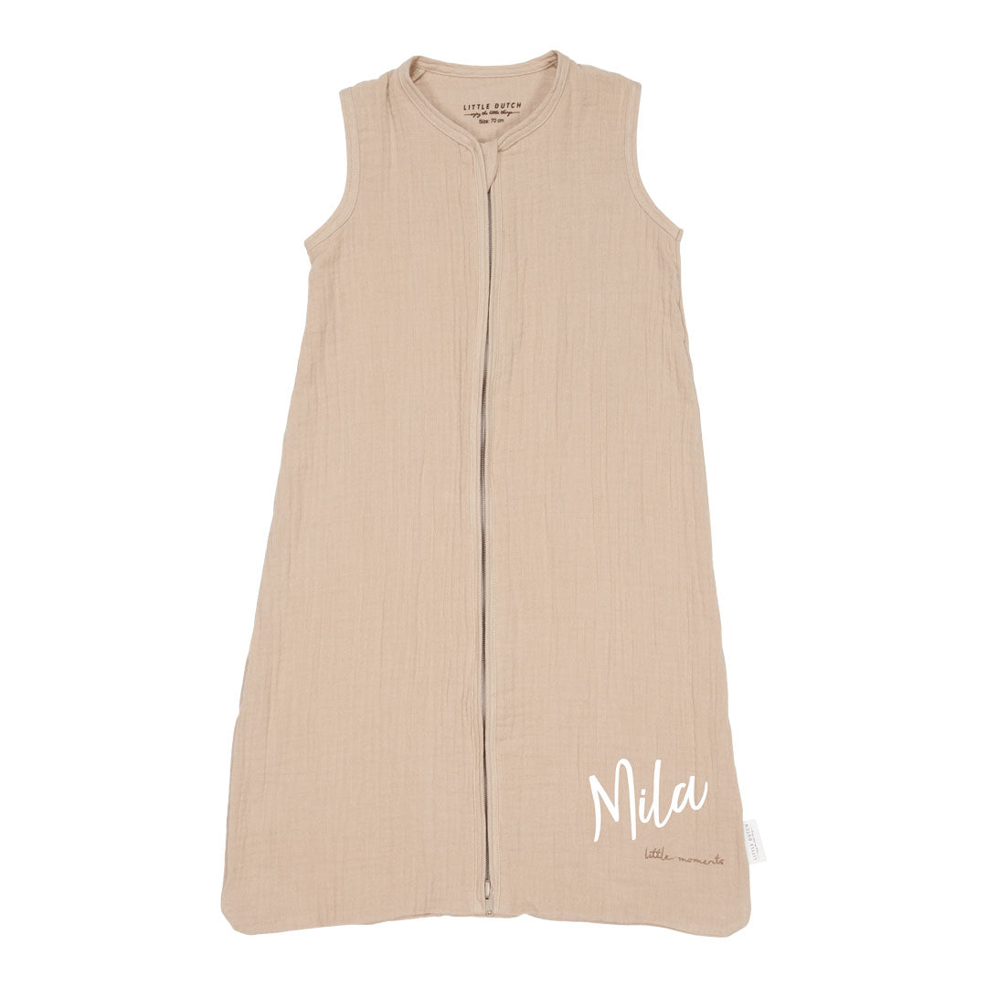 Schlafsack Sommer Musselin 70 cm Beige | Little Dutch