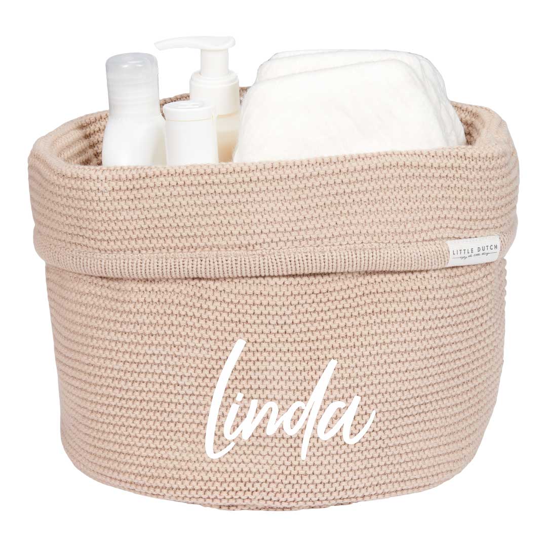 Pflegekörbchen Strick beige, rund  | Little Dutch