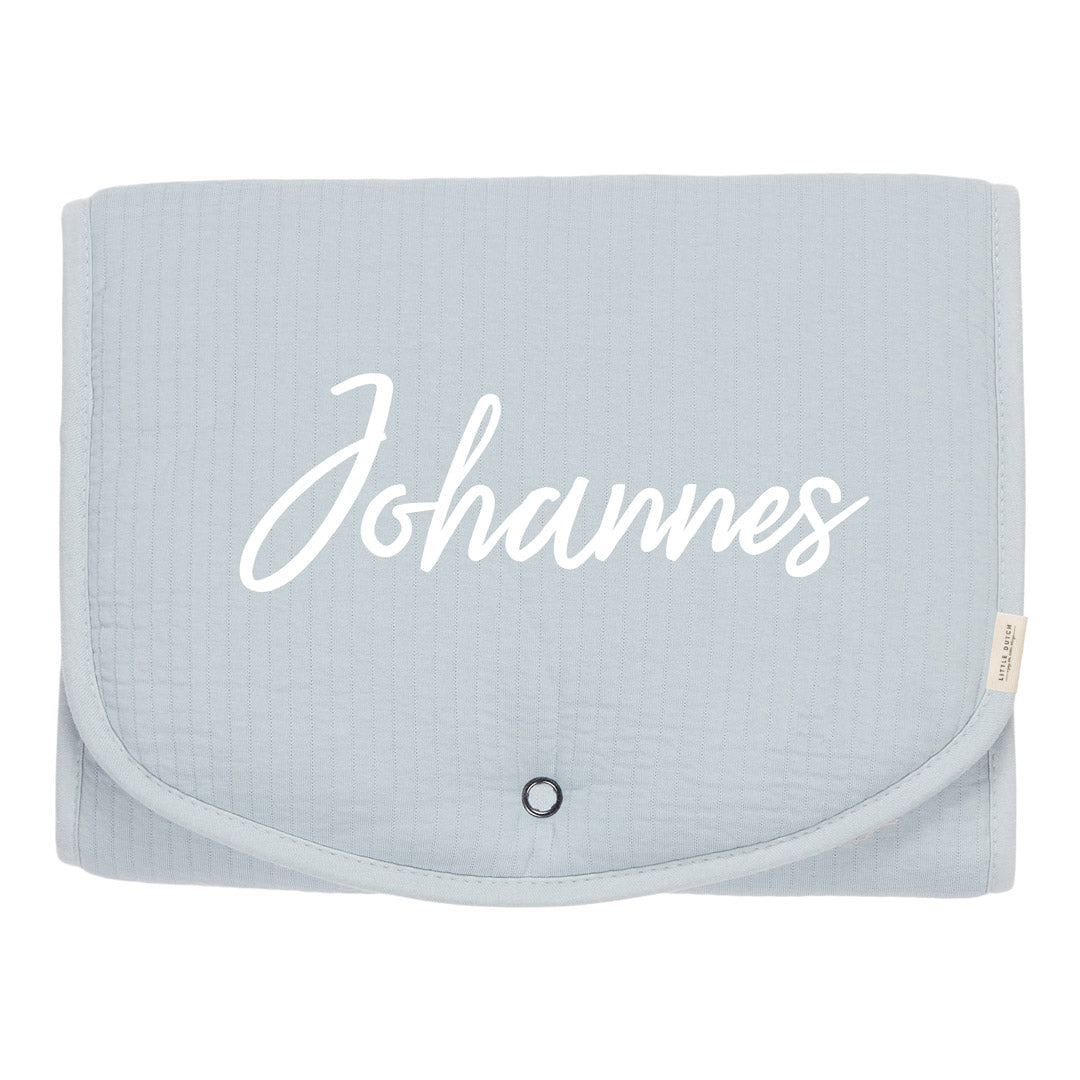 Verschoonmatje voor onderweg Pure Soft, blauw | Little Dutch