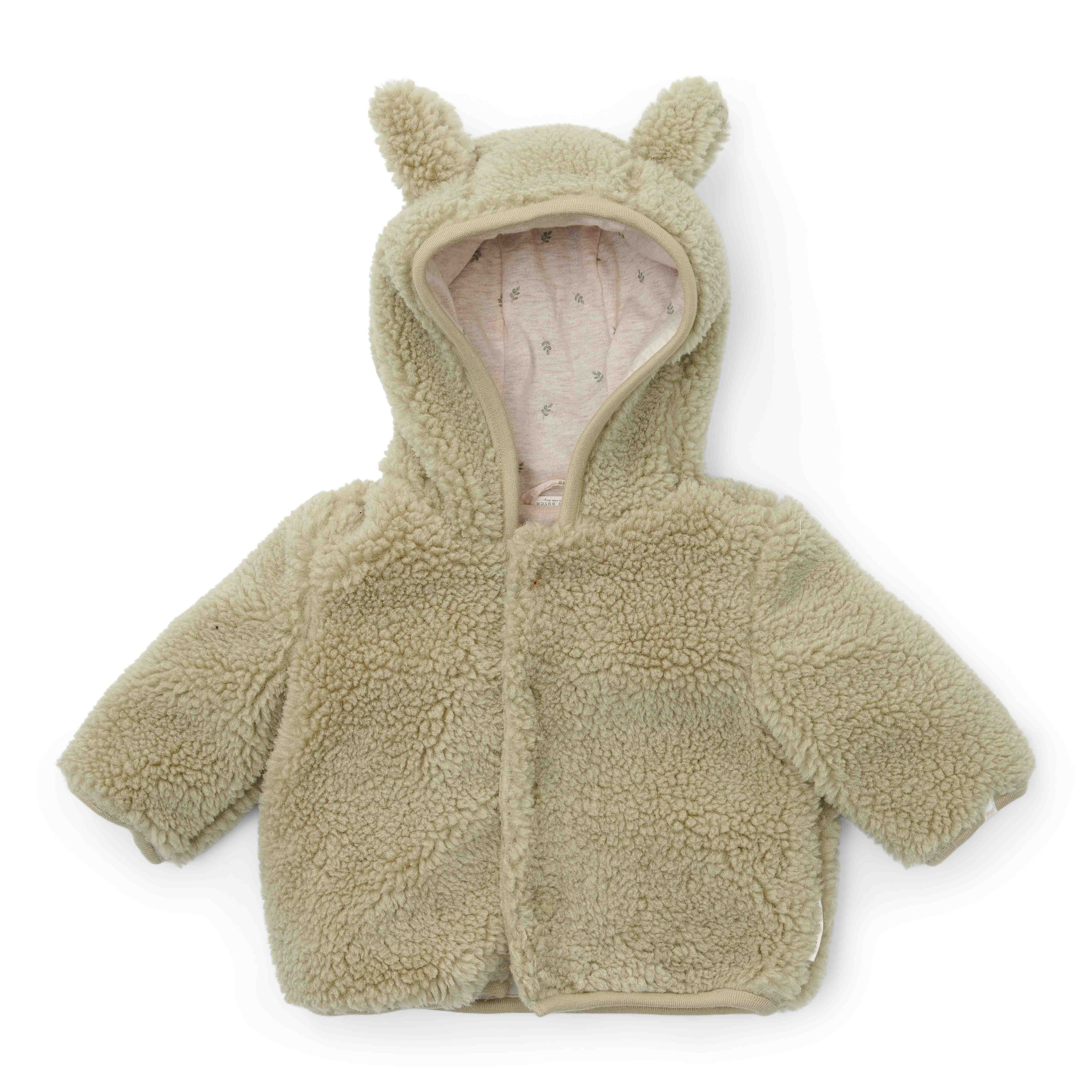 Teddy Jacke Soft Green - Newborn Winter Teddy | Little Dutch