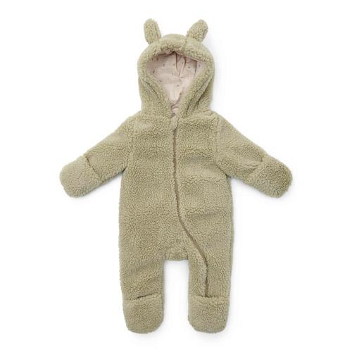 Teddy Strampler Soft Green - Newborn Winter Teddy | Little Dutch