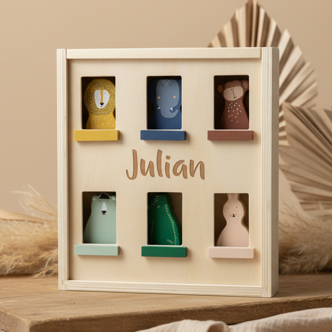 Apartment with animals made of wood | Trixie