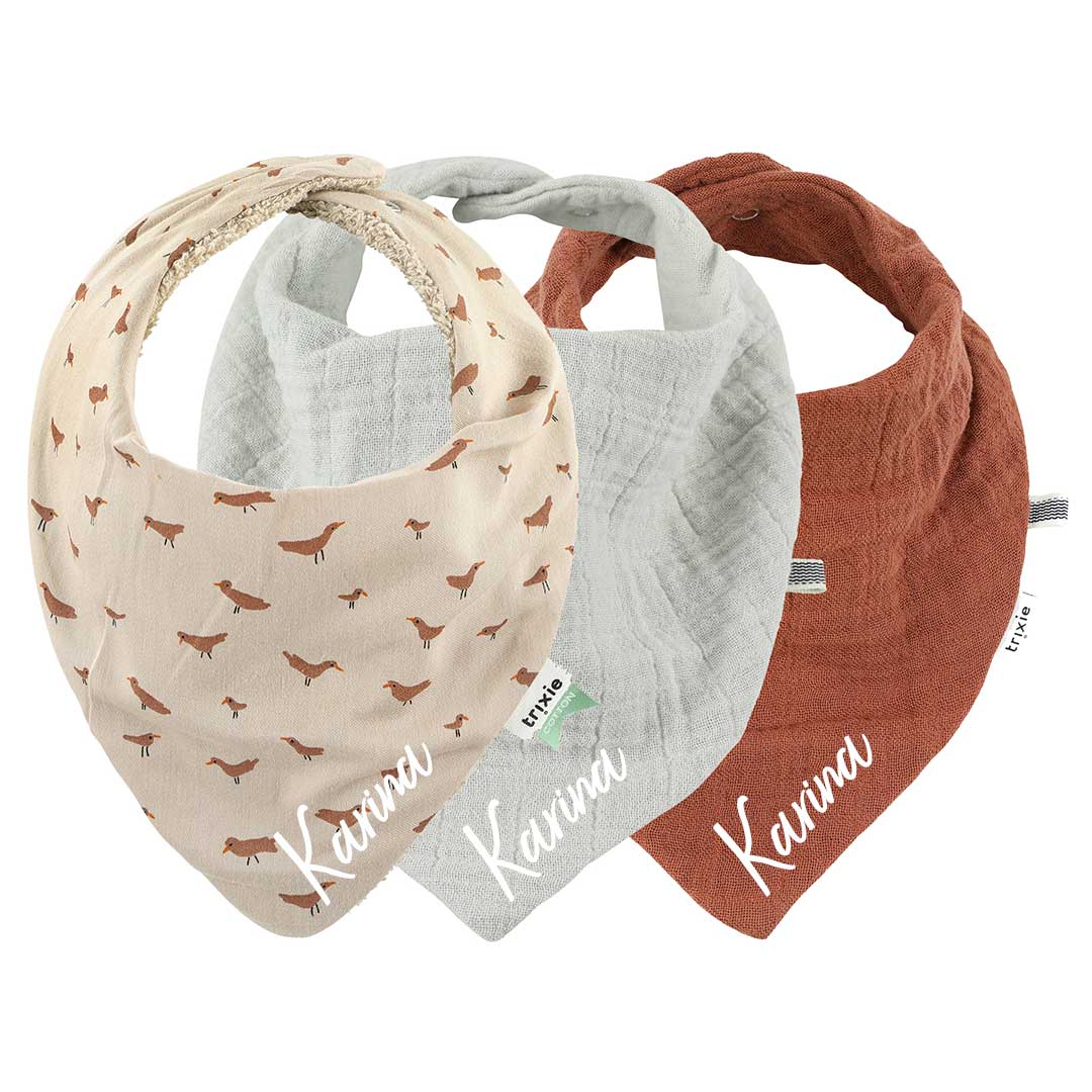 Halsdoek bandana slab 3-pack mix - Babbling Birds | Trixie
