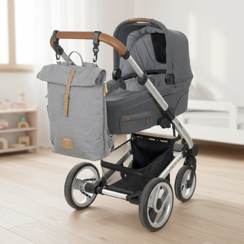 Wickelrucksack - Rolltop Backpack, Grey Mélange (Limited Edition) | Lässig