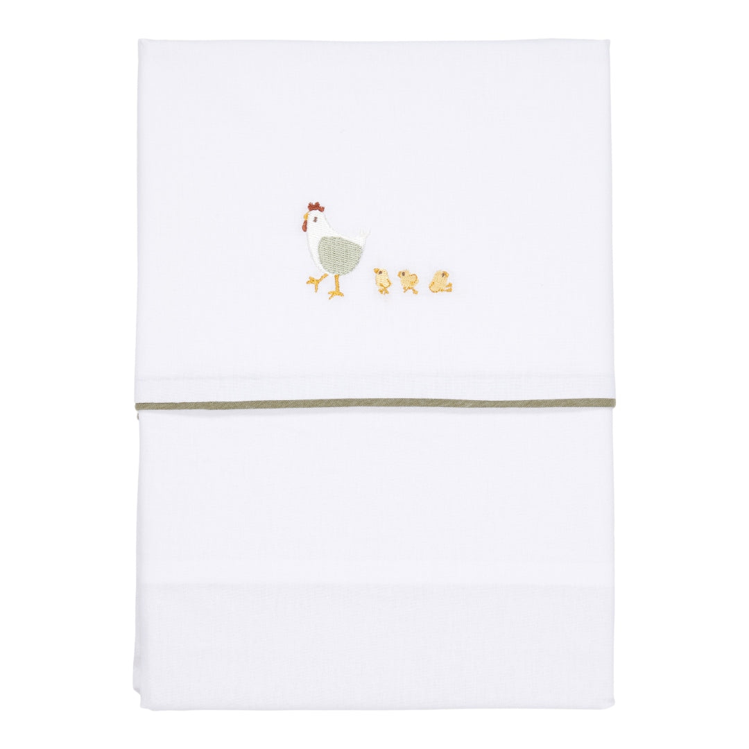 Geborduurd wieglakentje 70 x 100 cm - Little Farm | Little Dutch