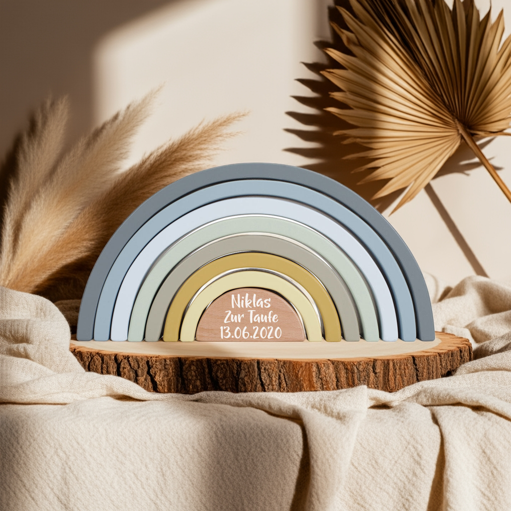 Stacking Rainbow Blue - For Christening | Little Dutch
