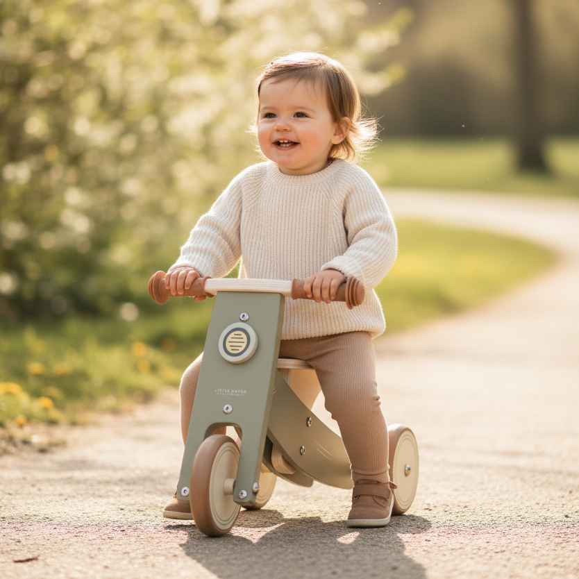 Holz Dreirad personalisiert für Kinder – Geschenk mit Namen