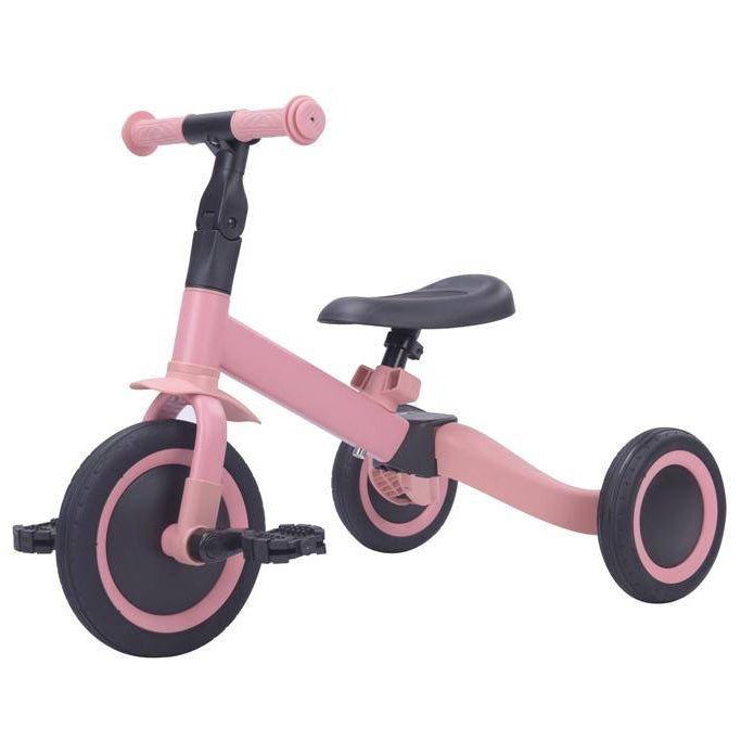 4 in 1 Dreirad KAYA in Pink das sich vom Laufrad zum Dreirad umbauen lässt für Kinder ab 1 Jahr
