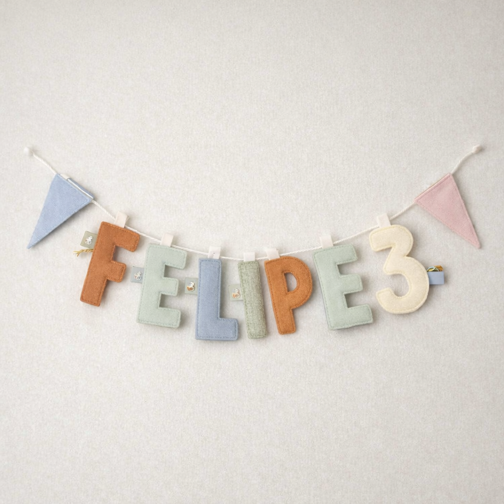 Namensgírlande zum 3. Geburtstag mit Name Felipe