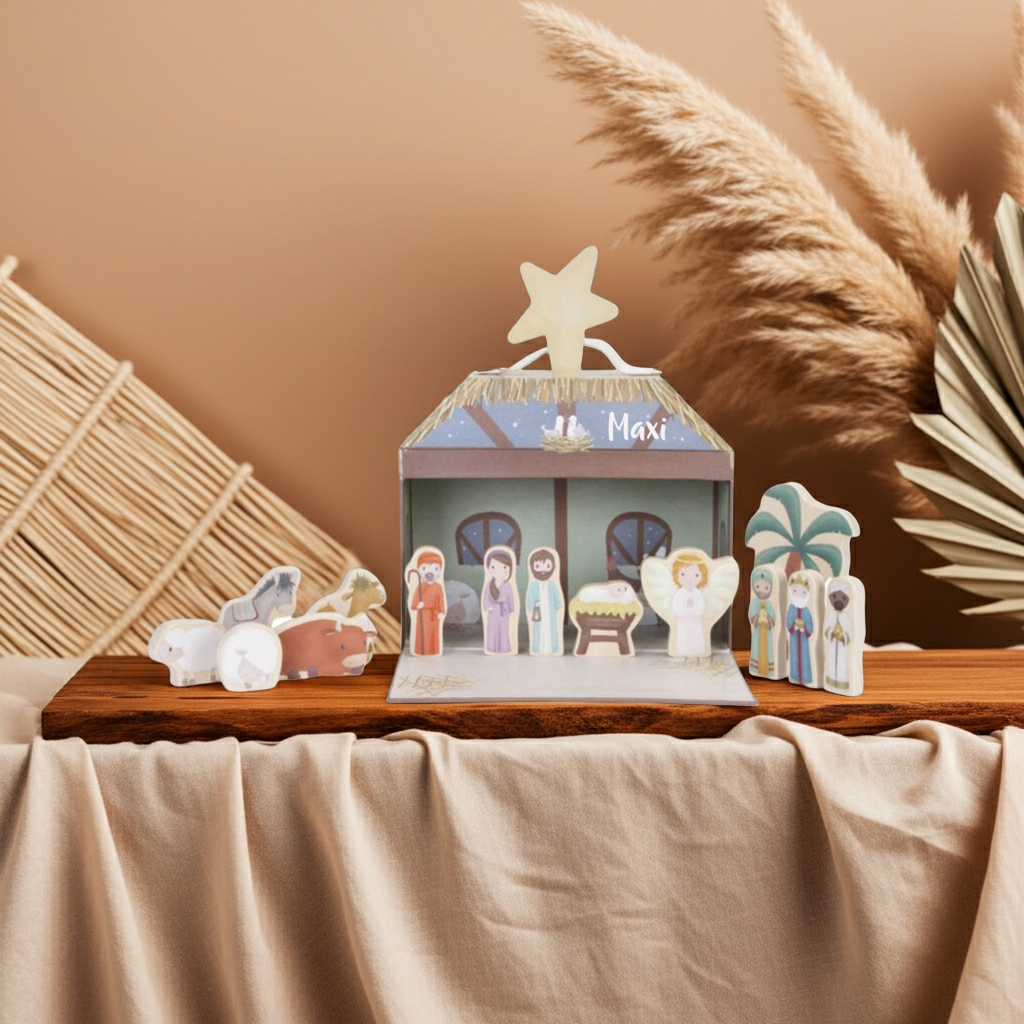 Christmas Nativity Scene with Toy Case | Little Dutch