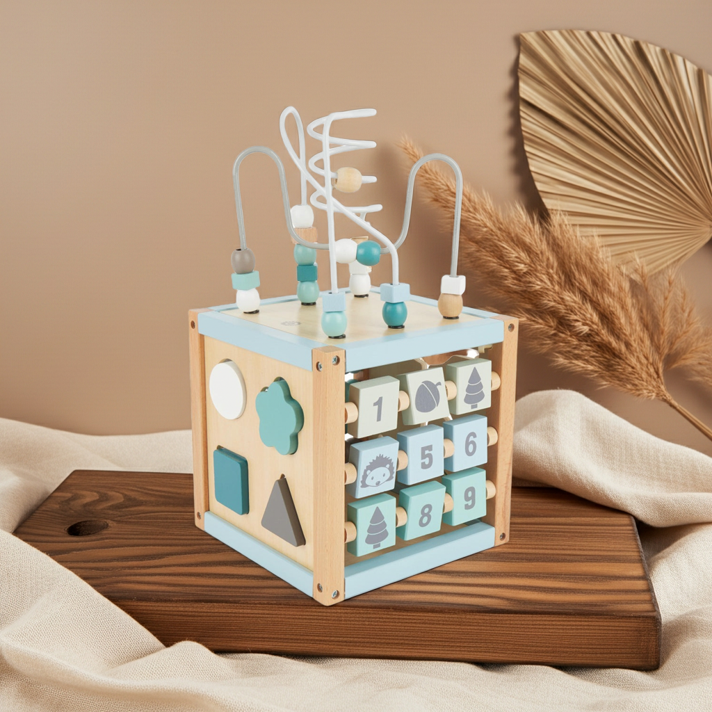 Motor skills cube forest animals wood | bieco