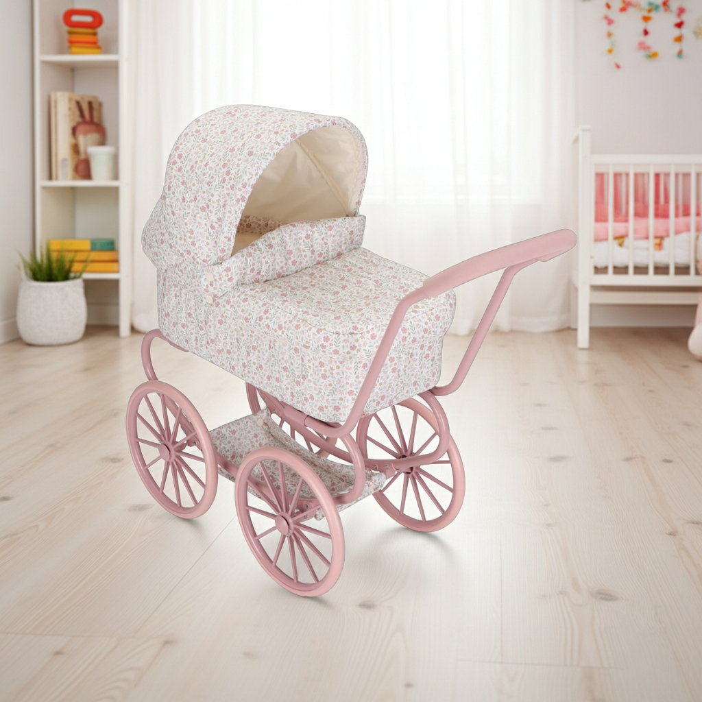 Metall- Puppenwagen Soft Flowers | Little Dutch