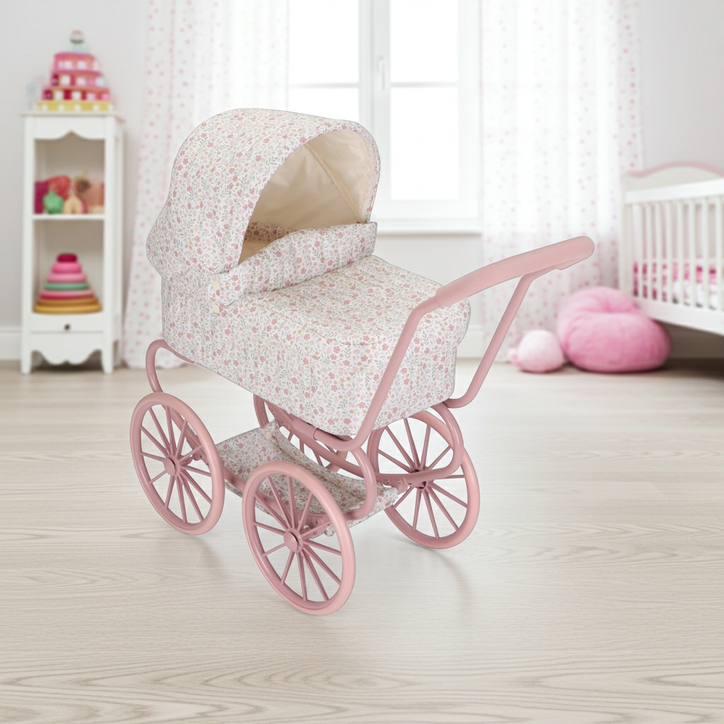 Metall- Puppenwagen Soft Flowers | Little Dutch