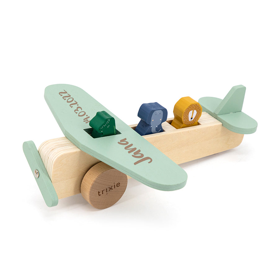 Houten vliegtuig met dieren | Trixie