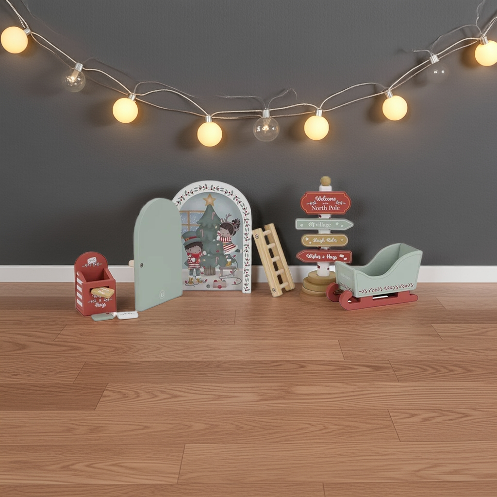 Ensemble d'accessoires de Noël pour gnomes, y compris une porte pour gnomes | Little Dutch