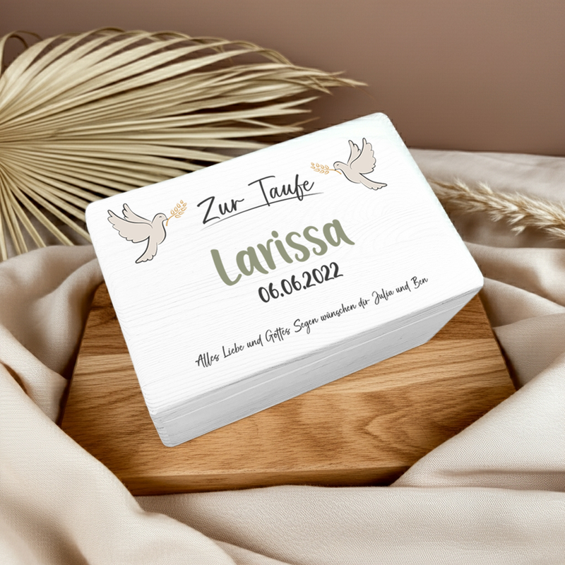 XL Memory Boxes - White Wood - Christening / School / Kindergarten / Communion - Personalized | Smack Boxes