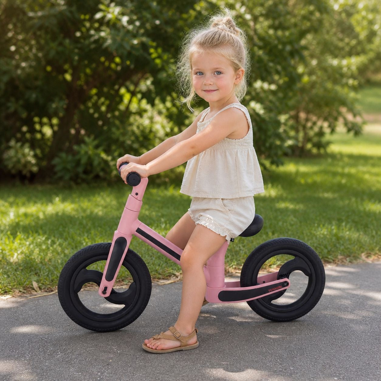 Foldable Balance Bike for Kids in Pink – compact, lightweight & perfect for on the go