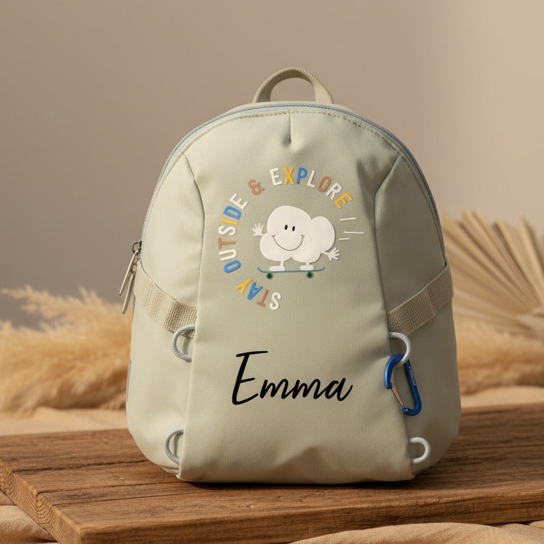 Kindergartenrucksack Tiny Outdoor - Wolken, Khaki | Lässig