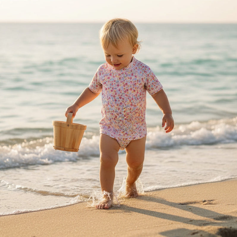 Kurzärmliges Badeshirt Summer Flowers | Little Dutch