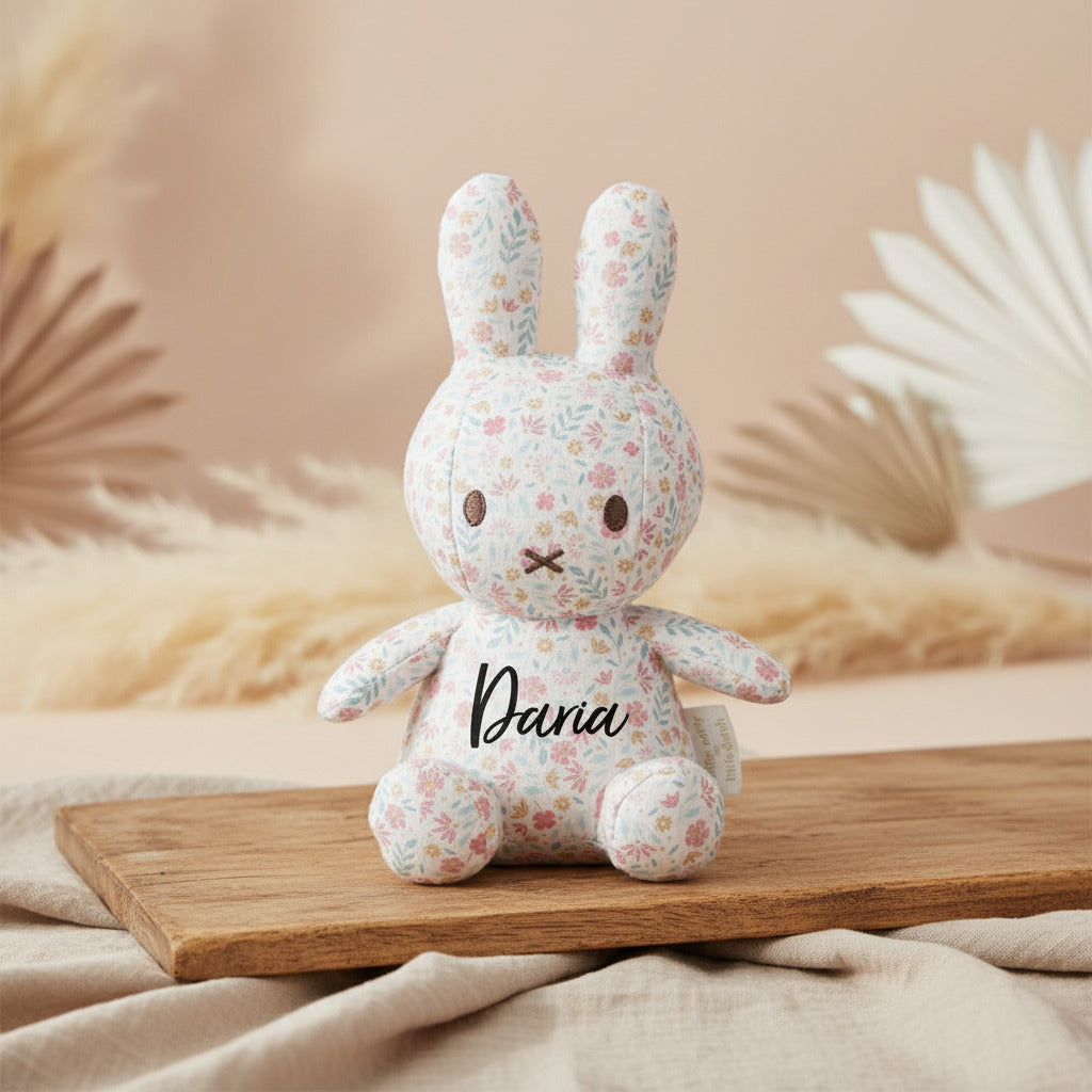 Plush toy rabbit Lucky Blossom with all-over print, 20 cm x Miffy