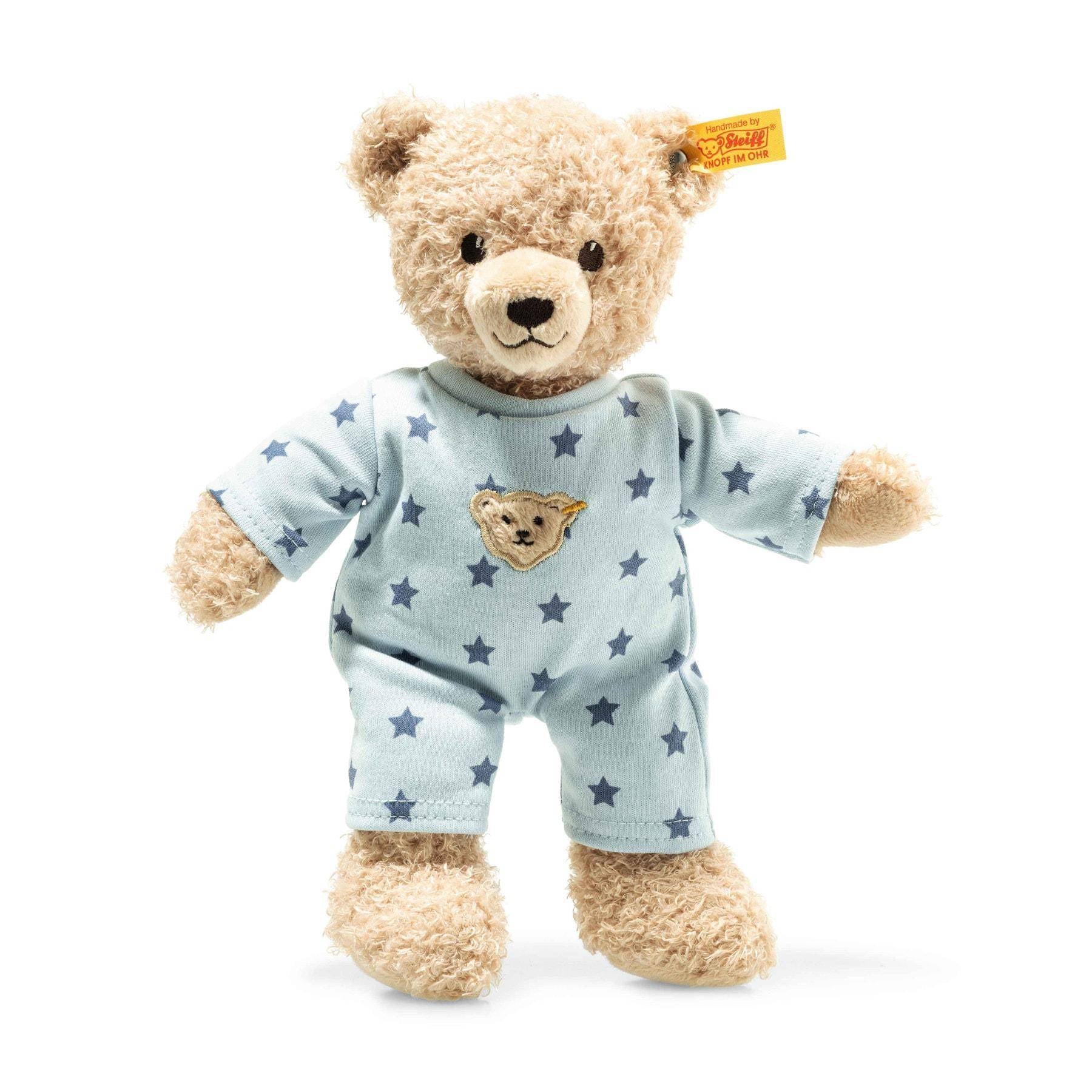 Soft teddy bear, blue, 25 cm | Steiff by Schmatzepuffer®