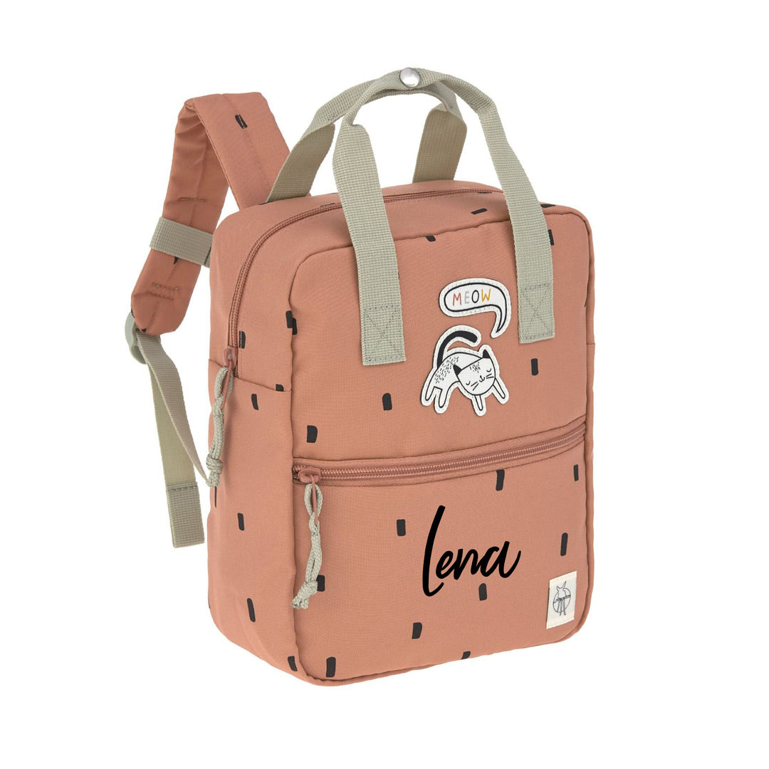 Rucksack Square - Happy Prints, Karamell | Lässig