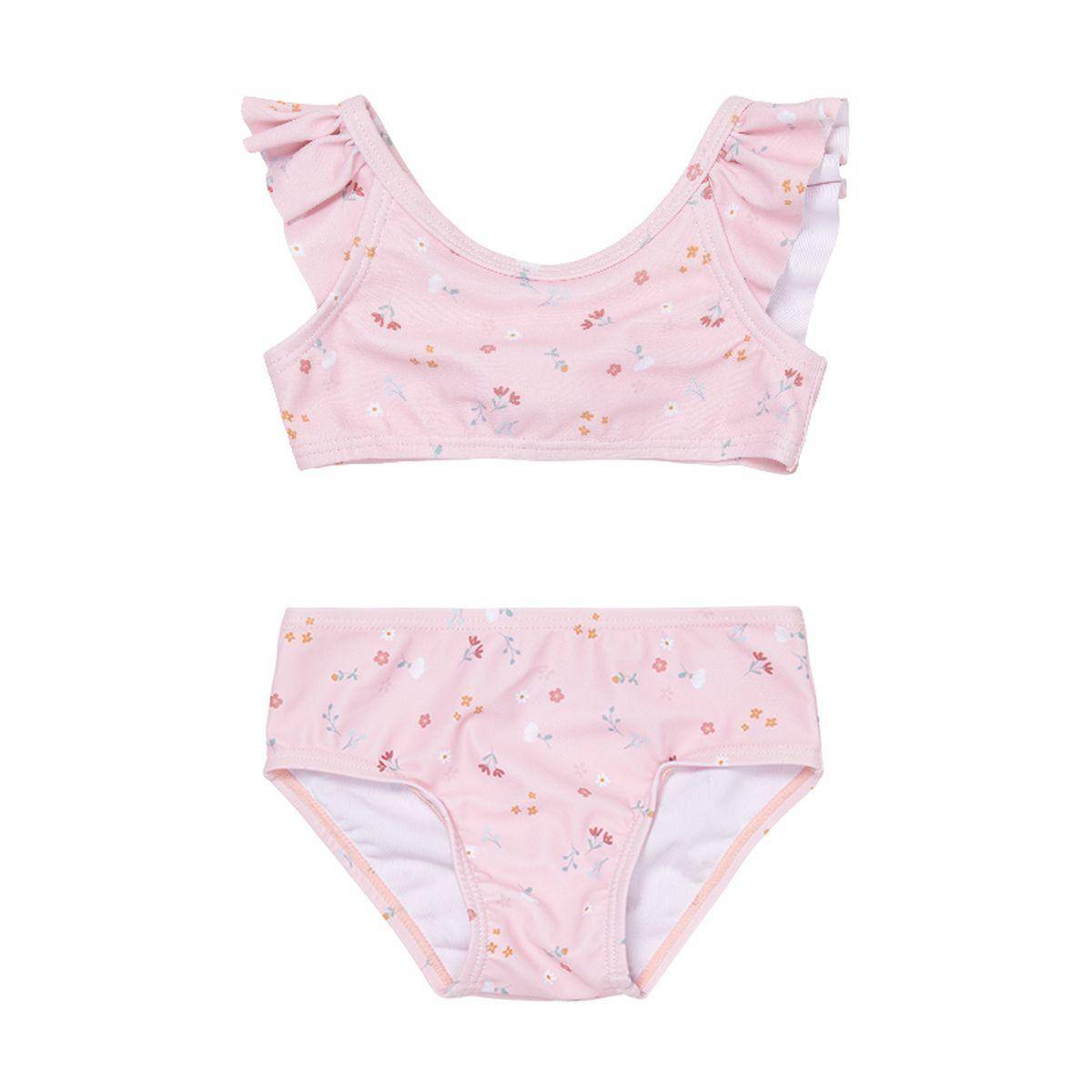 Bikini mit Volants, Little Pink Flowers | Little Dutch