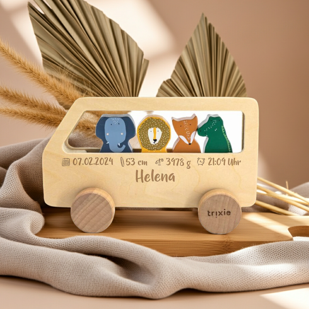 Bus für Tiere Holz zur Geburt gelasert | Trixie