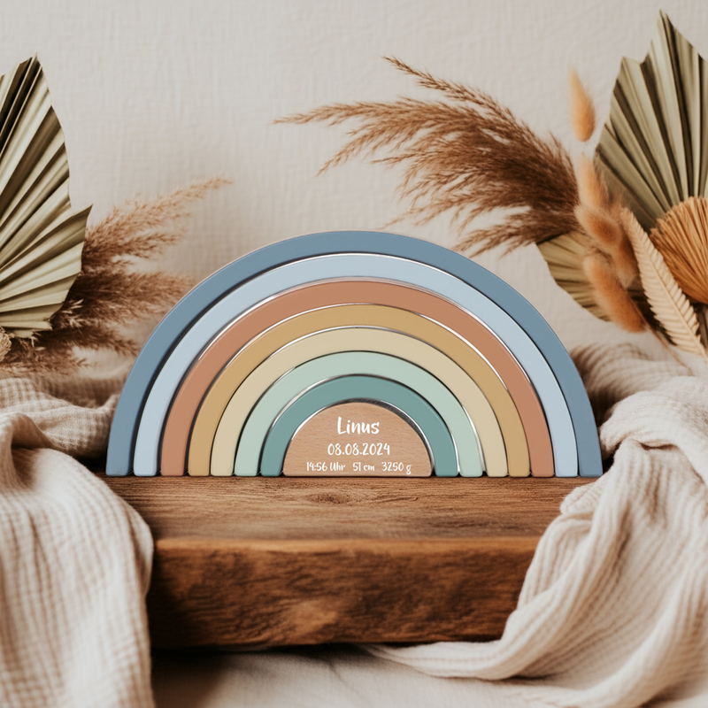 Stapelturm Regenbogen Forest Friends "Zur Geburt"