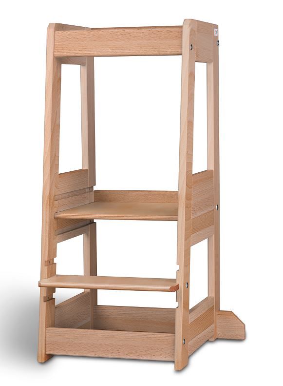 Lernturm Felix - Learning tower - Holz natur | tiSsi® by Schmatzepuffer® "personalisierbar"