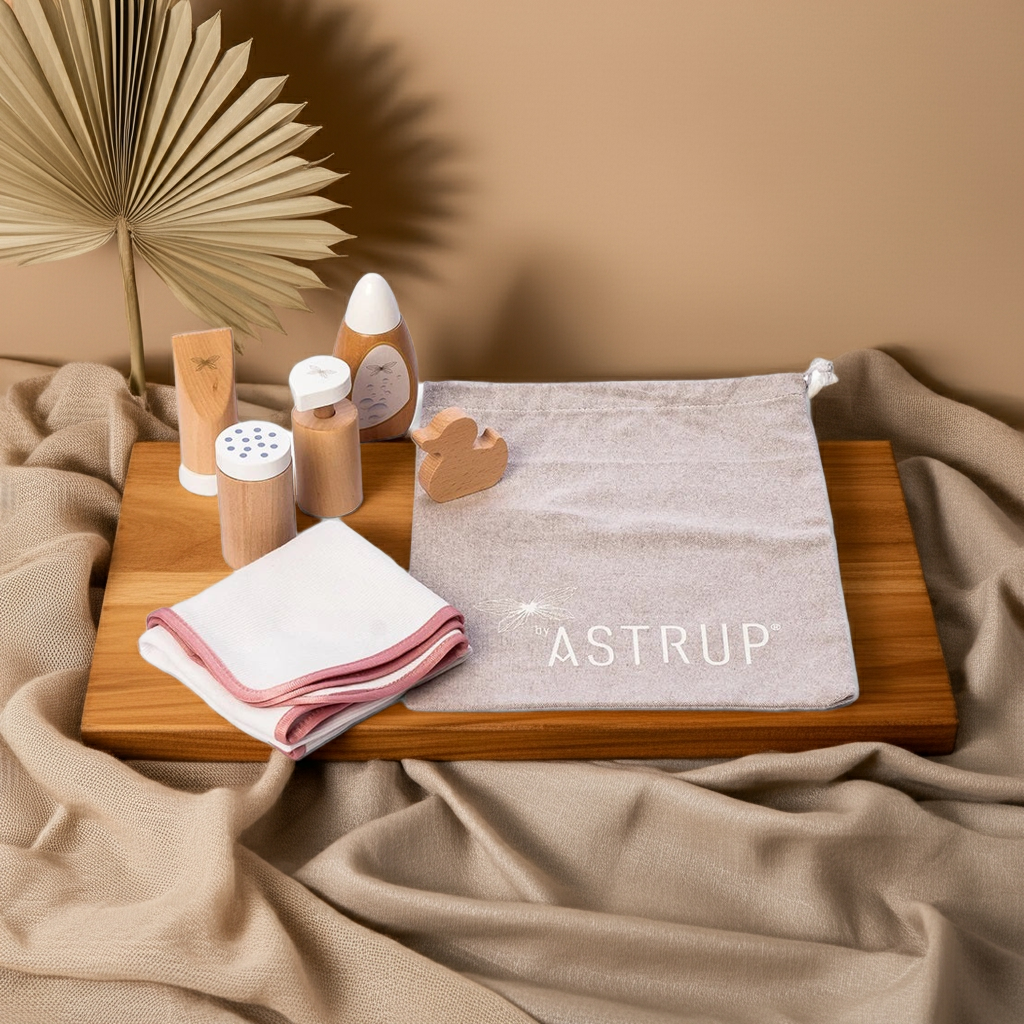 Doll accessories care set 7-piece pink white natural | byAstrup