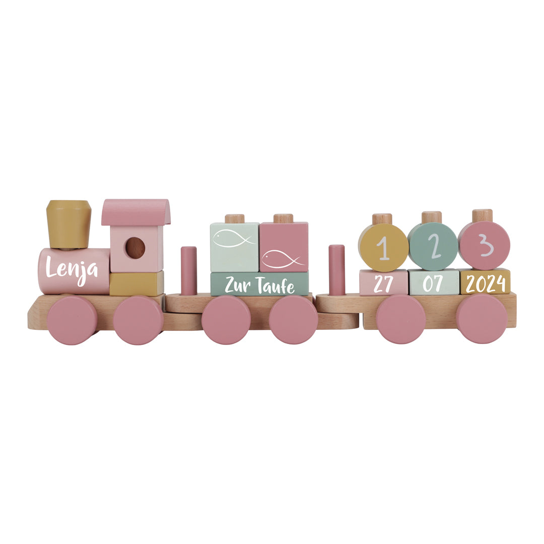 Personalsierter Holz-Zug Fairy Garden - Geschenk zur Taufe
