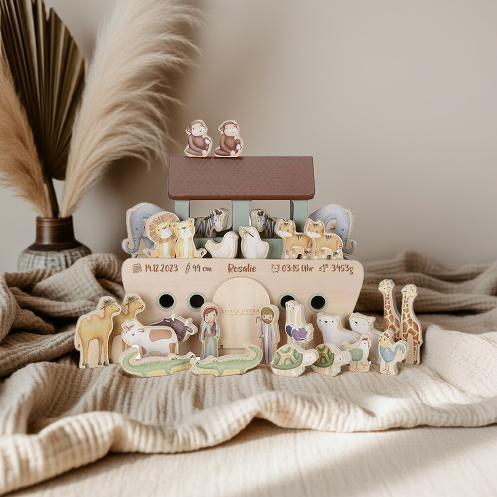 Arche Noah Holz - Zur Geburt  | Little Dutch