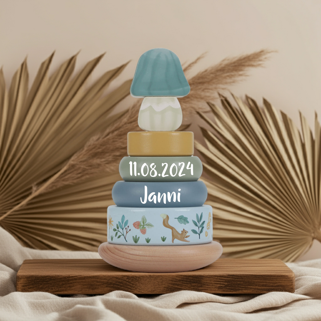 Holz-Stapelturm Forest Friends "Zur Geburt" | Little Dutch