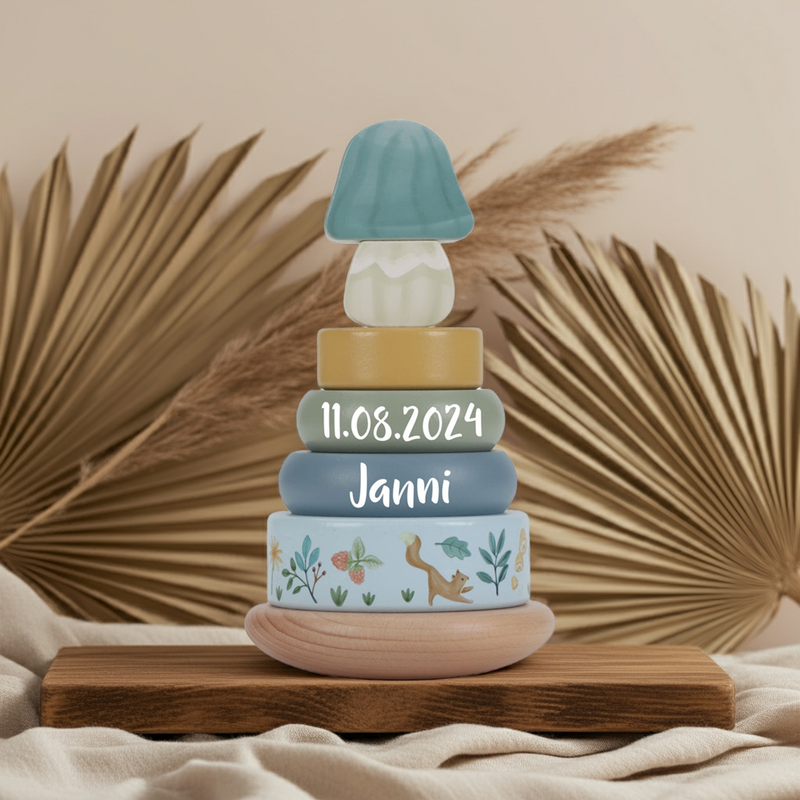 Holz-Stapelturm Forest Friends "Zur Geburt"