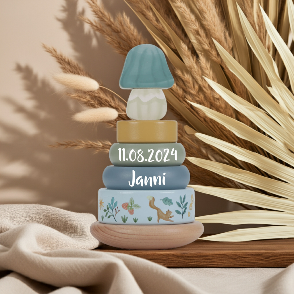 Holz-Stapelturm Forest Friends "Zur Geburt" | Little Dutch