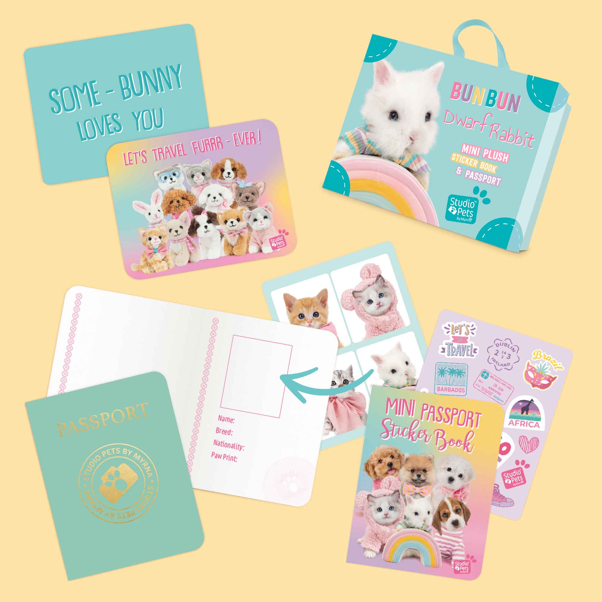 STUDIO PETS – KUSCHELTIER "BUNBUN" (8 CM) INKL. KOFFER & PASS