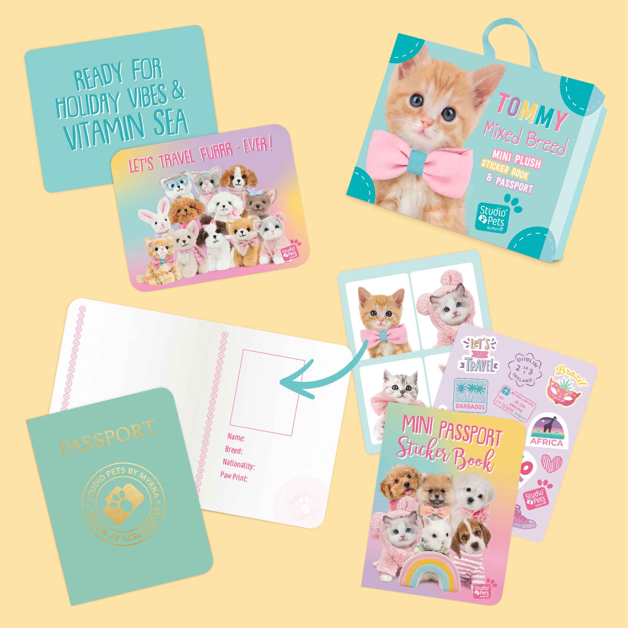 STUDIO PETS – KUSCHELTIER "TOMMIE" (8 CM) INKL. KOFFER & PASS