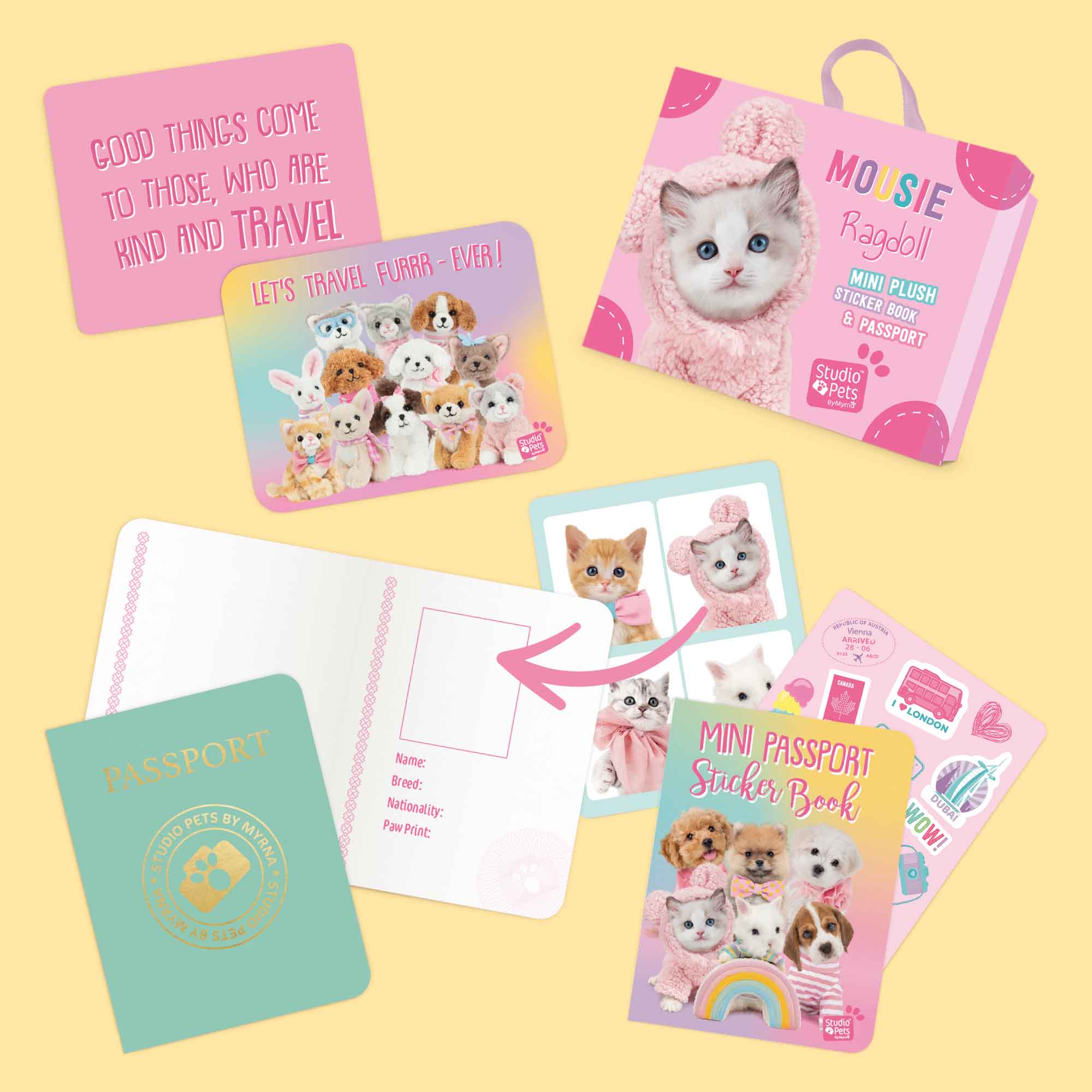 STUDIO PETS – KUSCHELTIER "MOUSIE" (8 CM) INKL. KOFFER & PASS