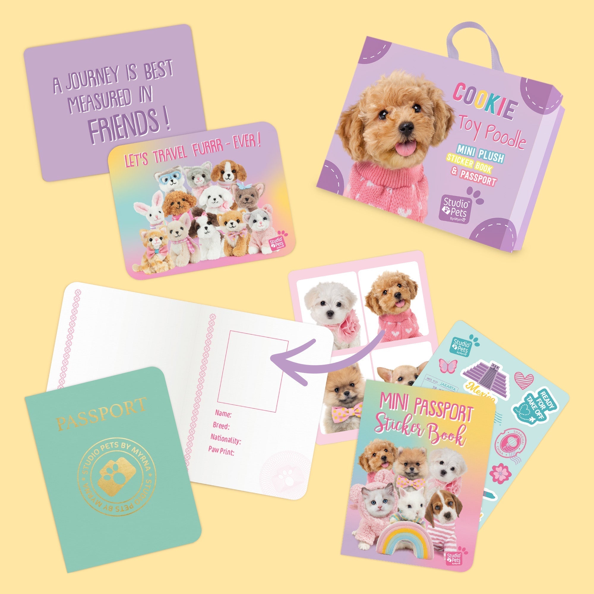 STUDIO PETS – KUSCHELTIER "COOKIE" (8 CM) INKL. KOFFER & PASS
