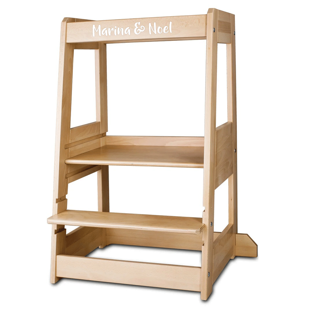 Lernturm für Geschwister Felix - Learning tower -  natur | tiSsi® by Schmatzepuffer® "personalisierbar"