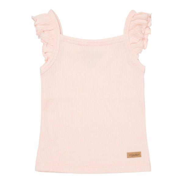 Top met gerimpelde zoom Bloemen &amp; Vlinders Roze | Little Dutch